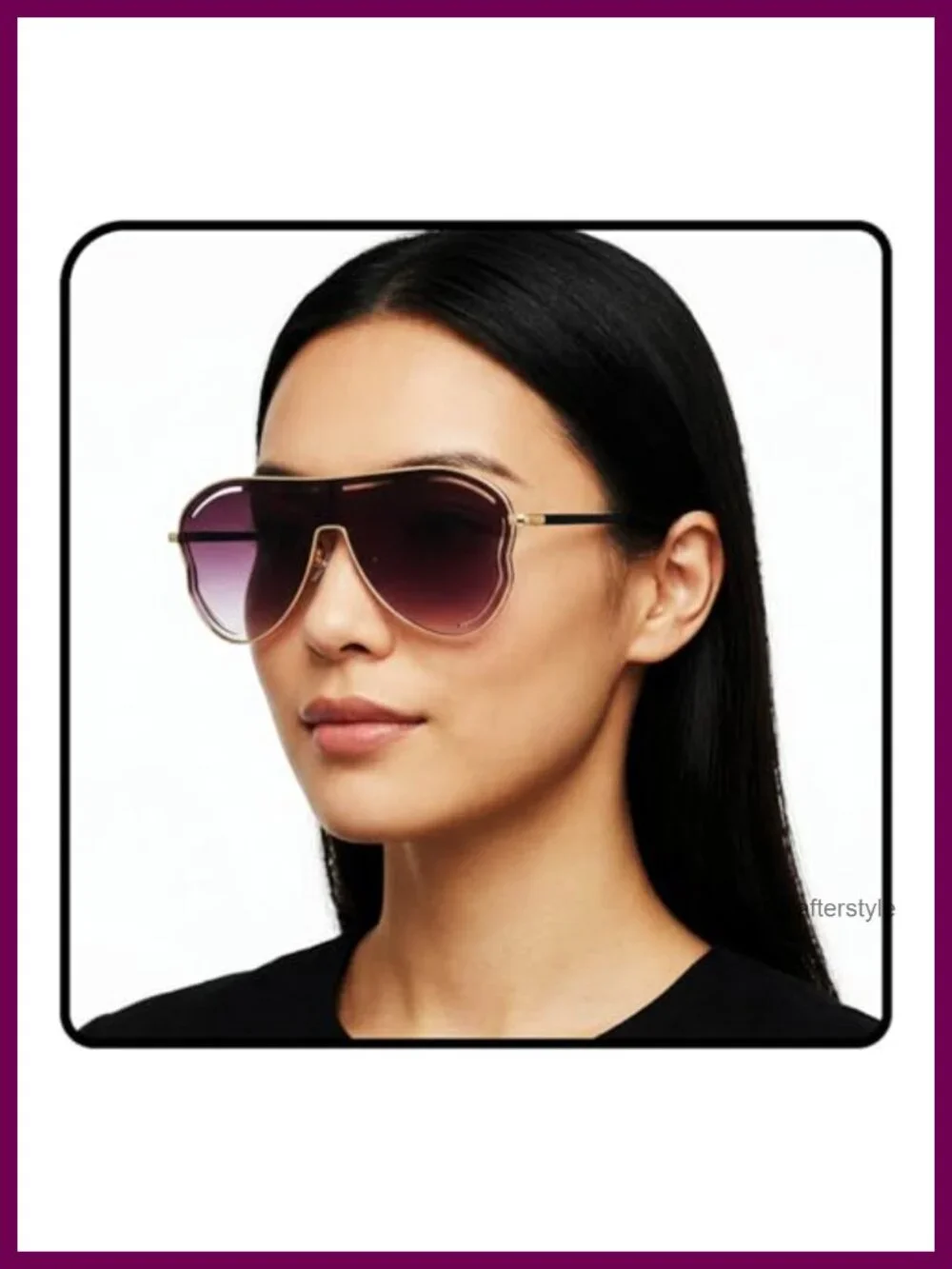 Oversize Rhinestone Sunglasses Non-Polarized UV Protected Square Frame